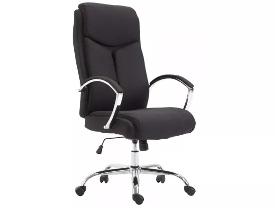 Chaise de bureau - Tissu & Blanc - Noir - XL Vaud