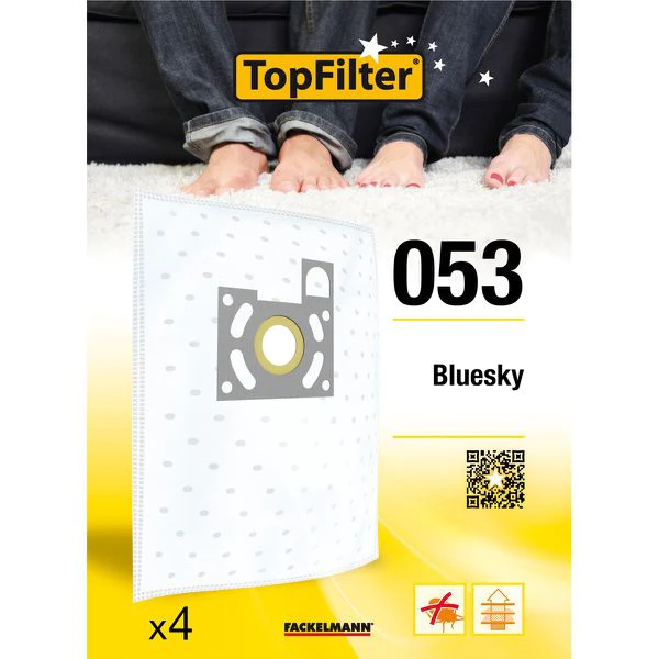 Lot de 4 sacs aspirateur Bluesky Premium TopFilter