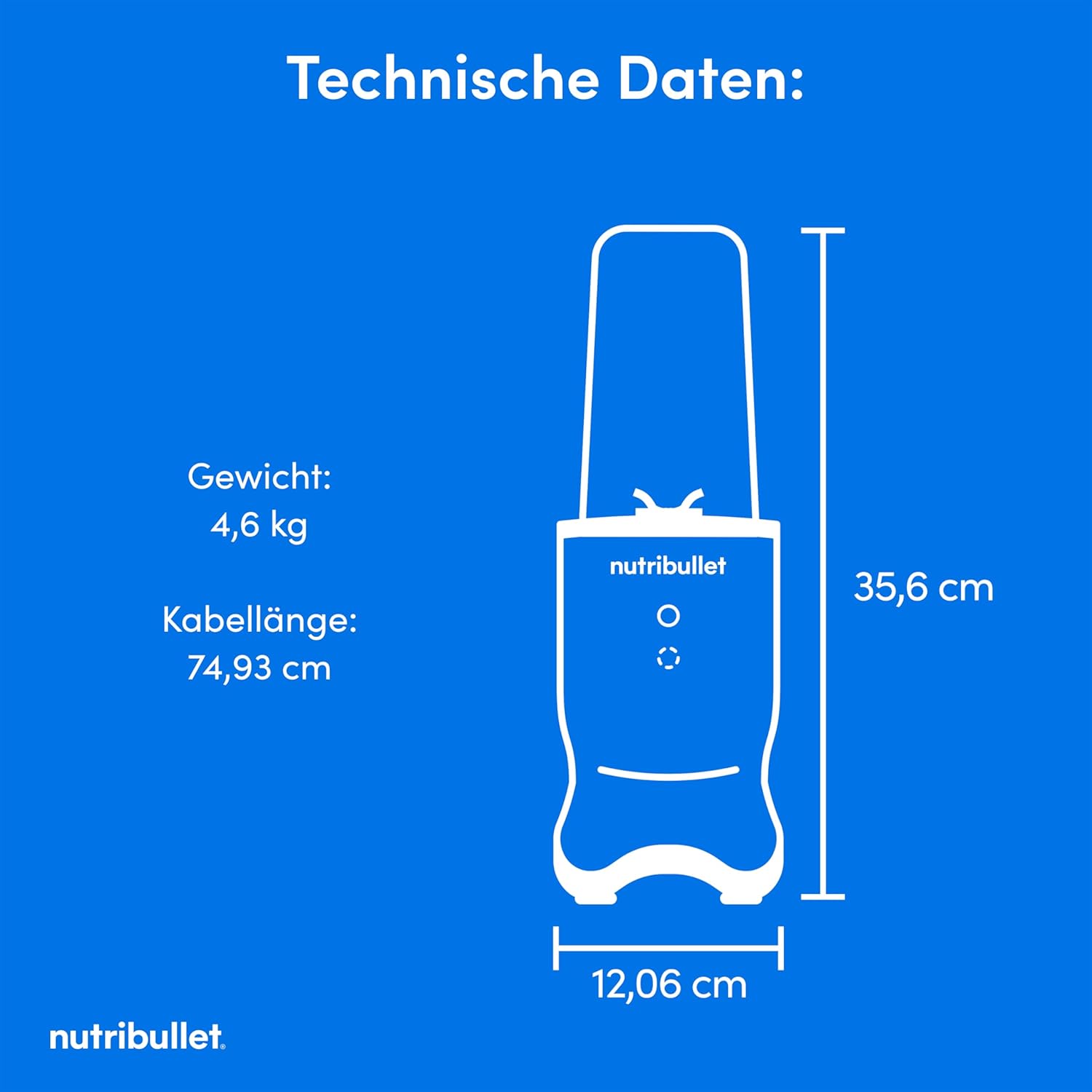 nutribullet Ultra NB1206MB, Mixer mit Tritanbehälter, Edelstahl-Mahlklingen, Elektrischer Smoothie-Mixer, 900ml und 700ml Behälter, 2 To-Go-Deckel, 1200W, Grau