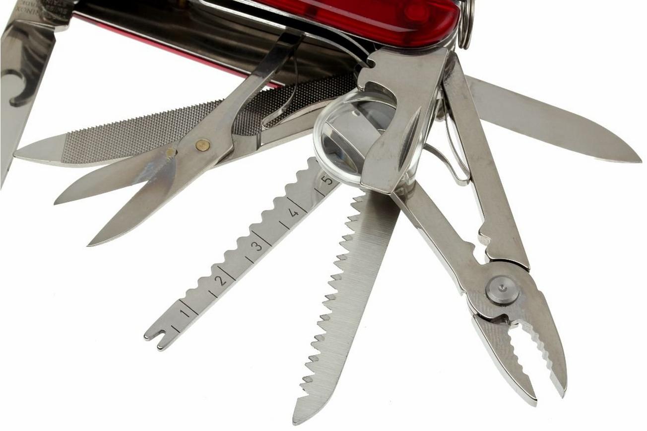 Victorinox SwissChamp transparant rood 1.6795.T Zwitsers zakmes