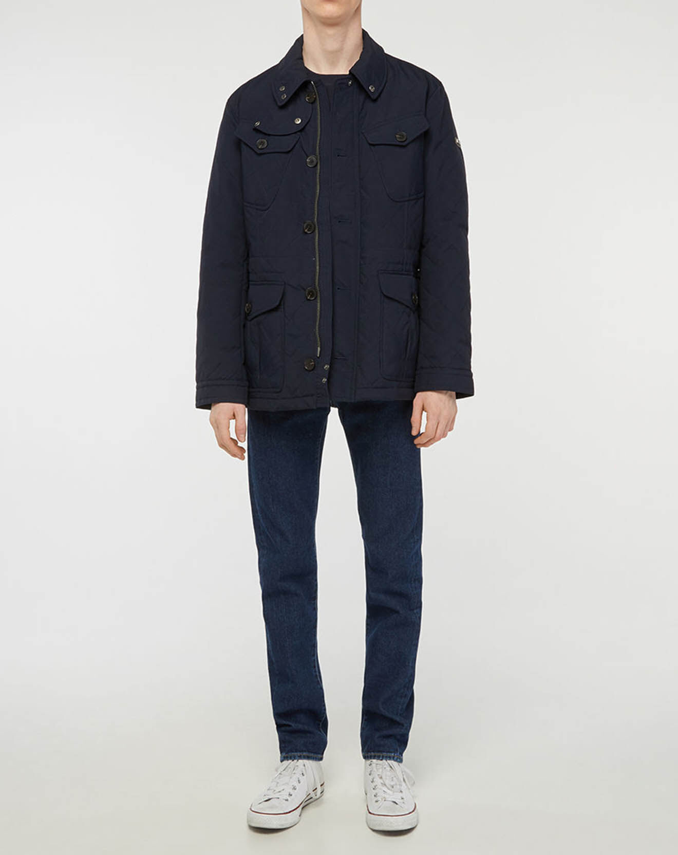 Hackett London Veste matelassée classique imperméable bleu marine