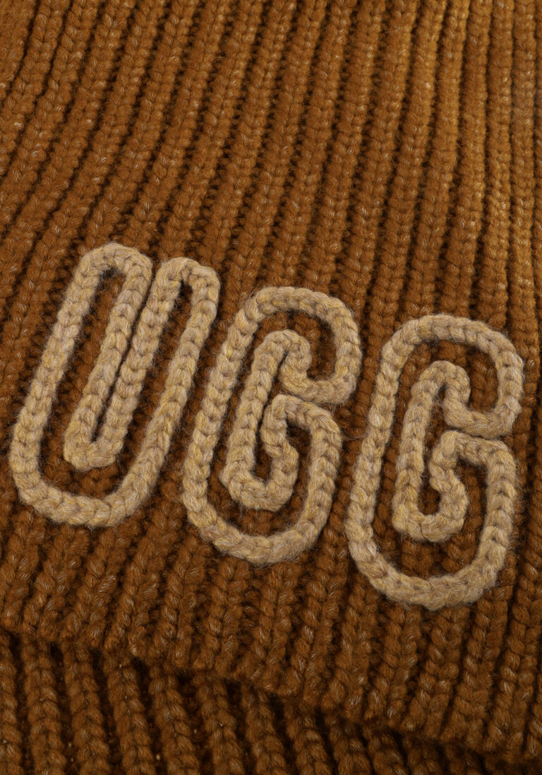 camel ugg sjaal u chunky crafted rib scarf