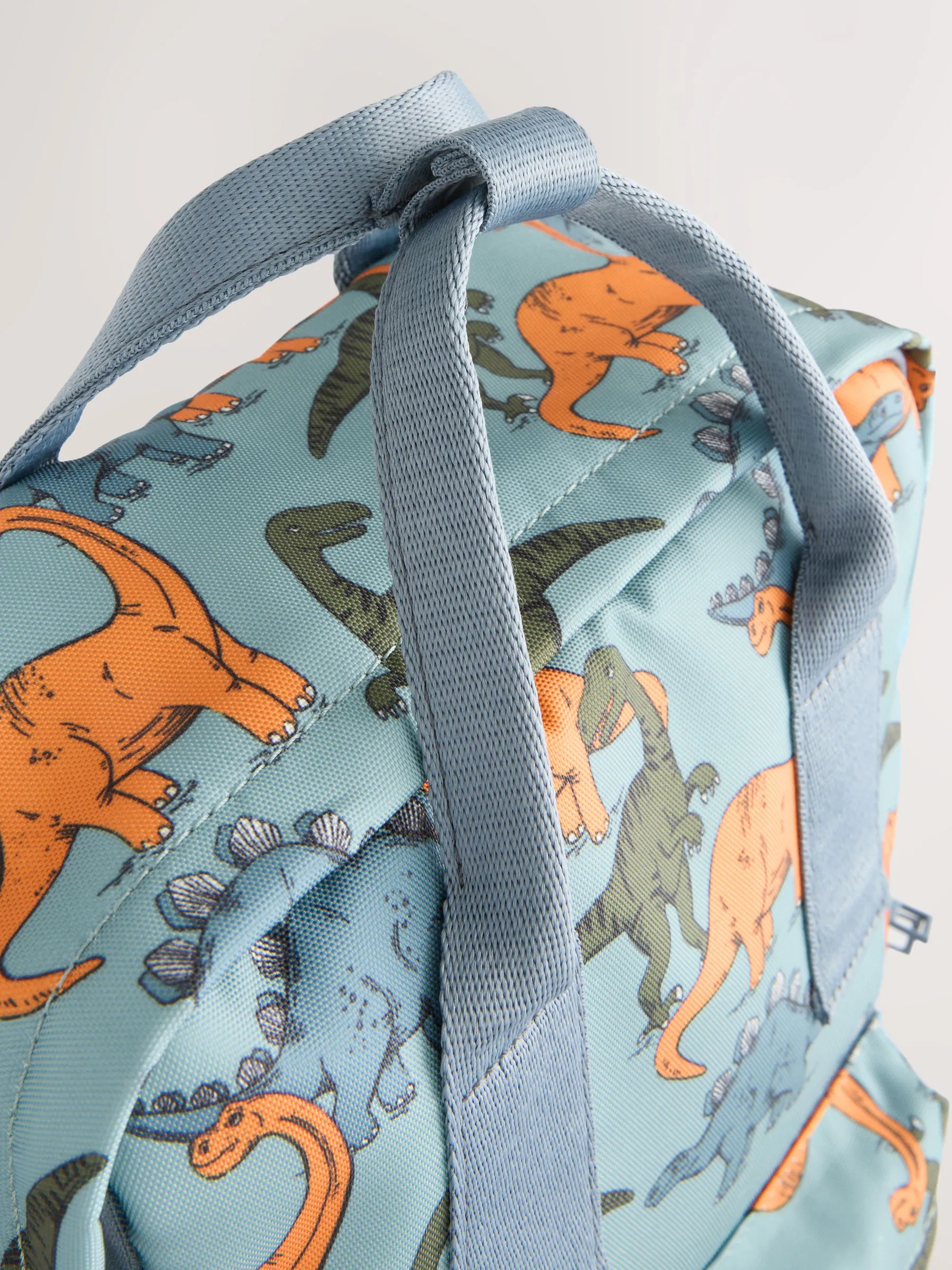 Blauw met dinosaurus - Rugzak