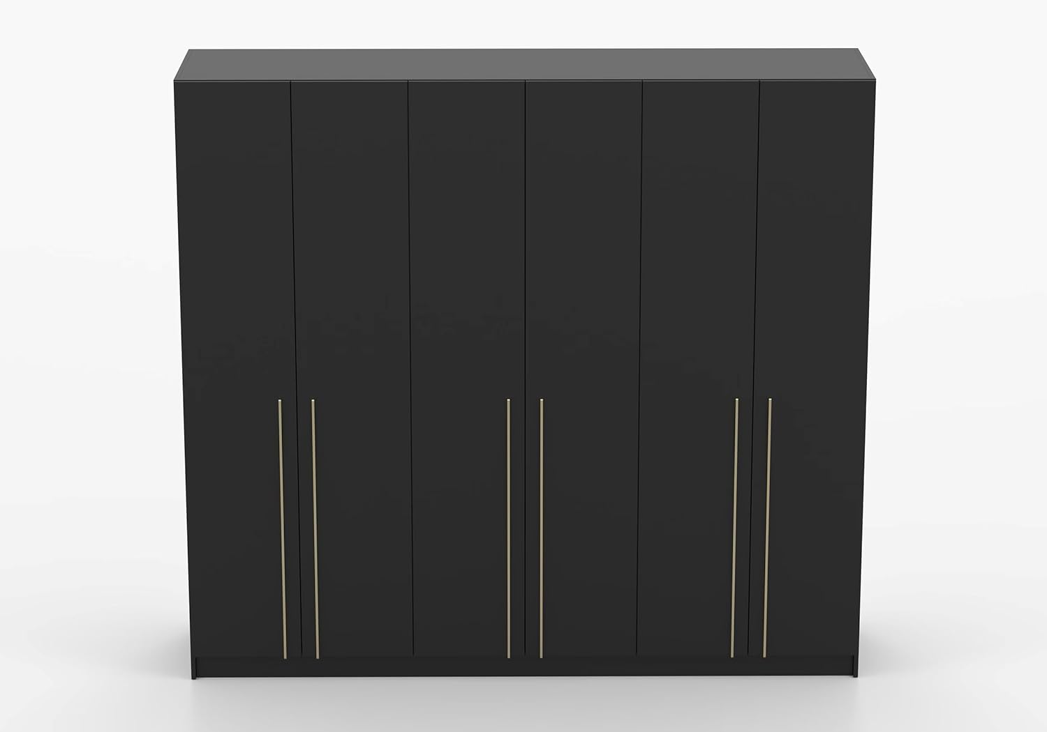 Fabryka Mebli Idźczak Drehtürenschrank, Kleiderschrank - Schlafzimmerschrank - 57 x 230 x 210 cm - Wohnzimmerschrank, Garderobenschrank, Schrank mit Einlegeböden und Zwei Kleiderstangen - Schwarz