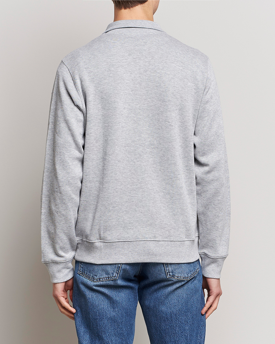 Lacoste Rib Interlock Half Zip Silver Chine