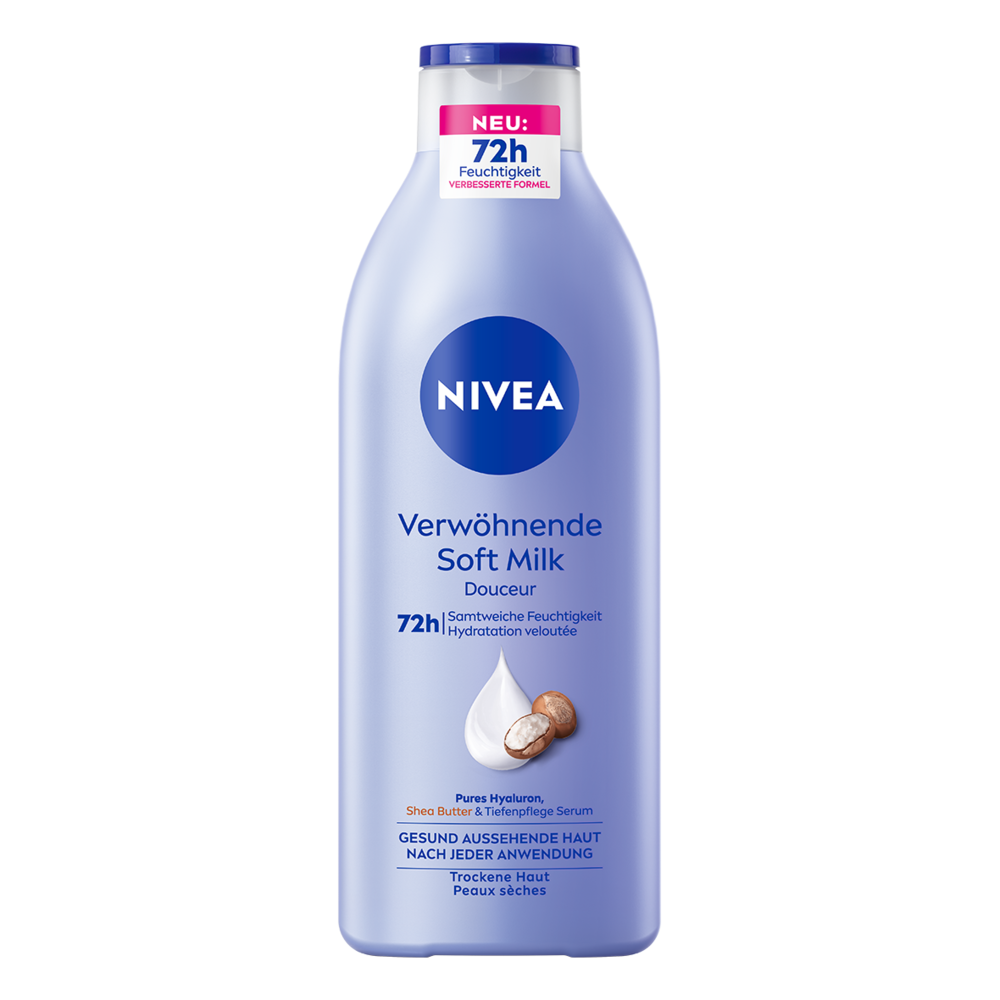 Nivea Soft Milk<br>400 ml, Flasche, Milch, verwöhnend