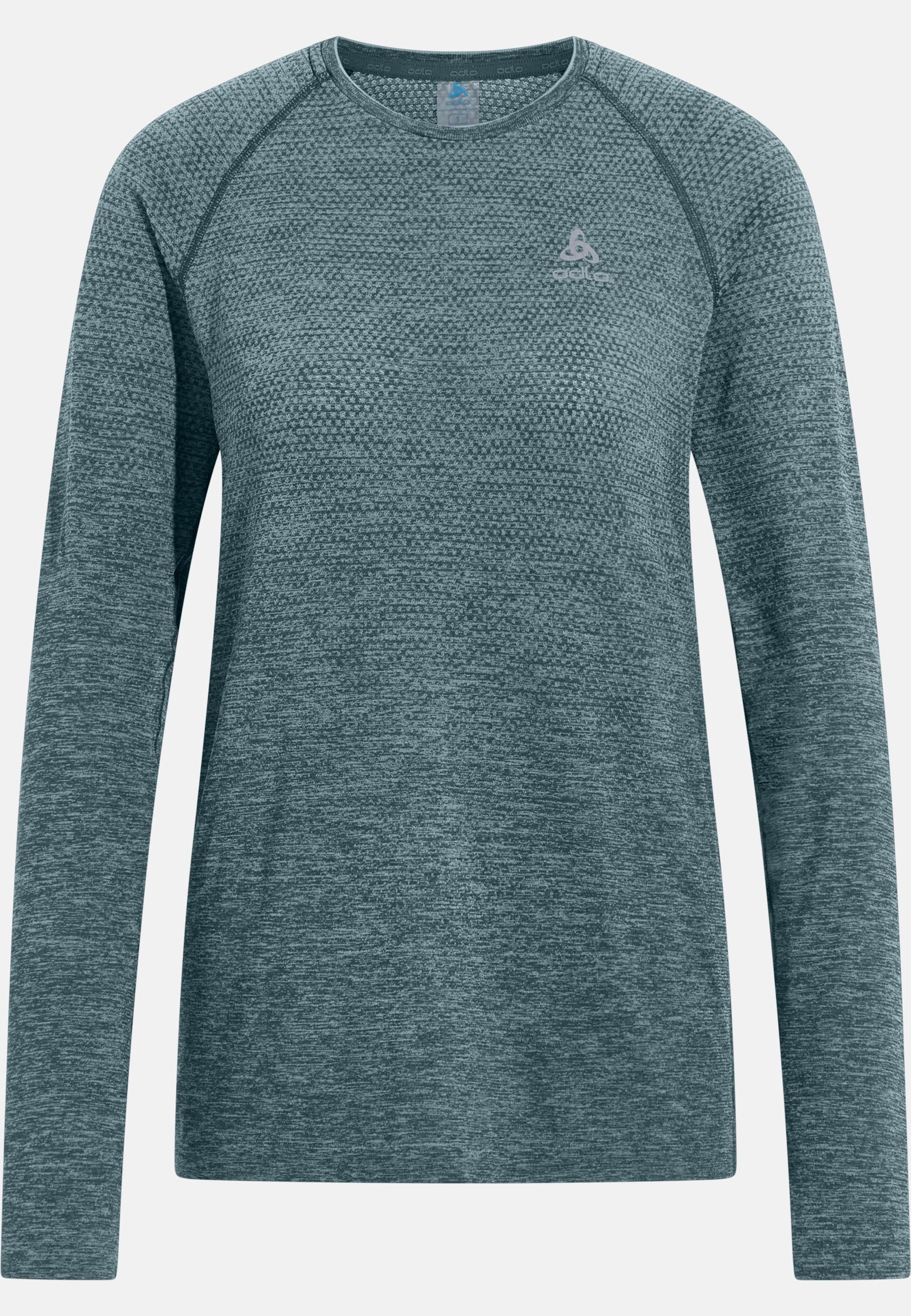 Essentials Seamless Langarm-Laufshirt in provincial blue melange