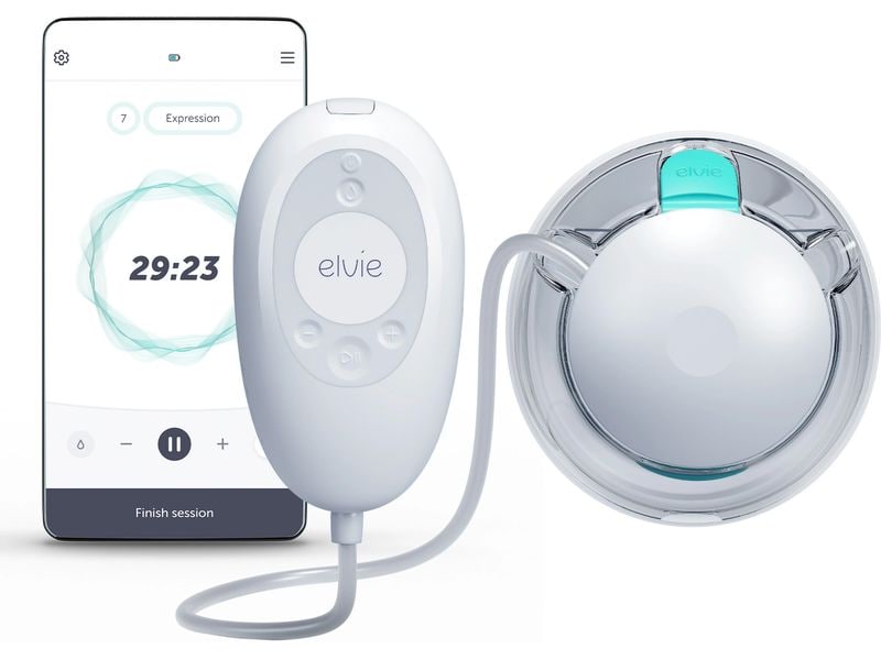 Elvie Stride 2 Single Freihändige, elektrische, tragbare Milchpumpe in Krankenhausqualität