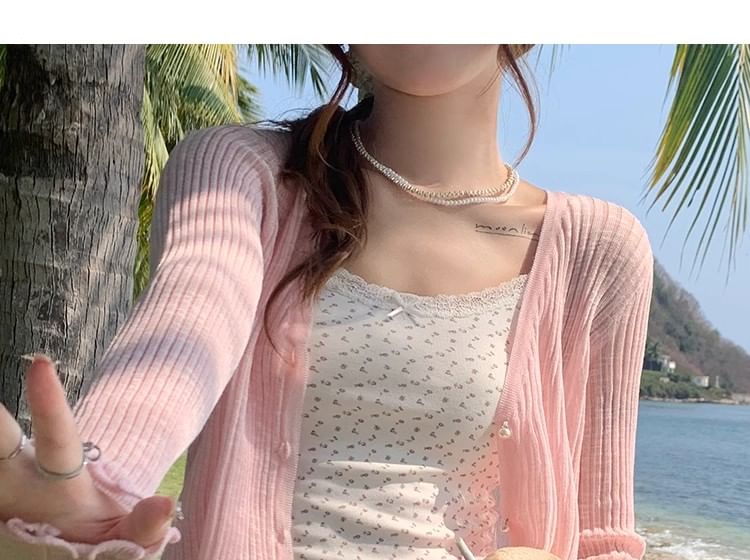 Shinsei - Effen Crop Cardigan