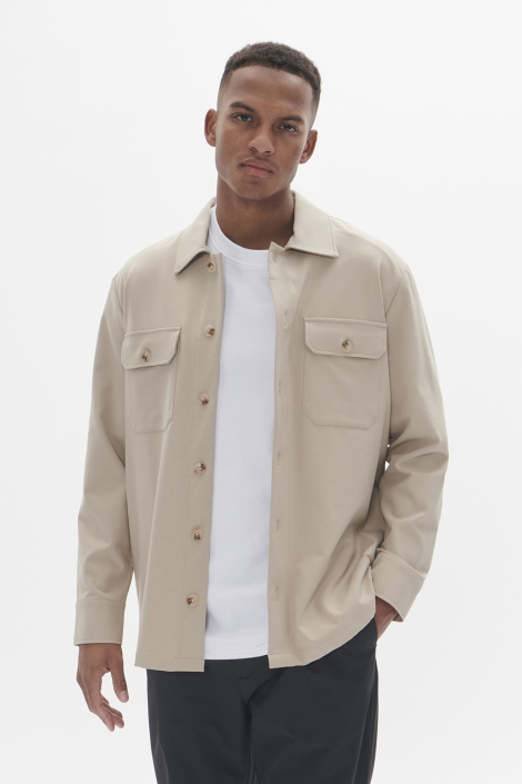 Matinique taupe heren overhemd