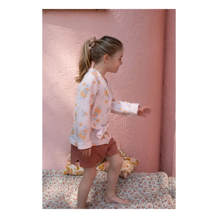 Risu Risu Kimono Luna Gaze de Coton Bio | Rose pâle