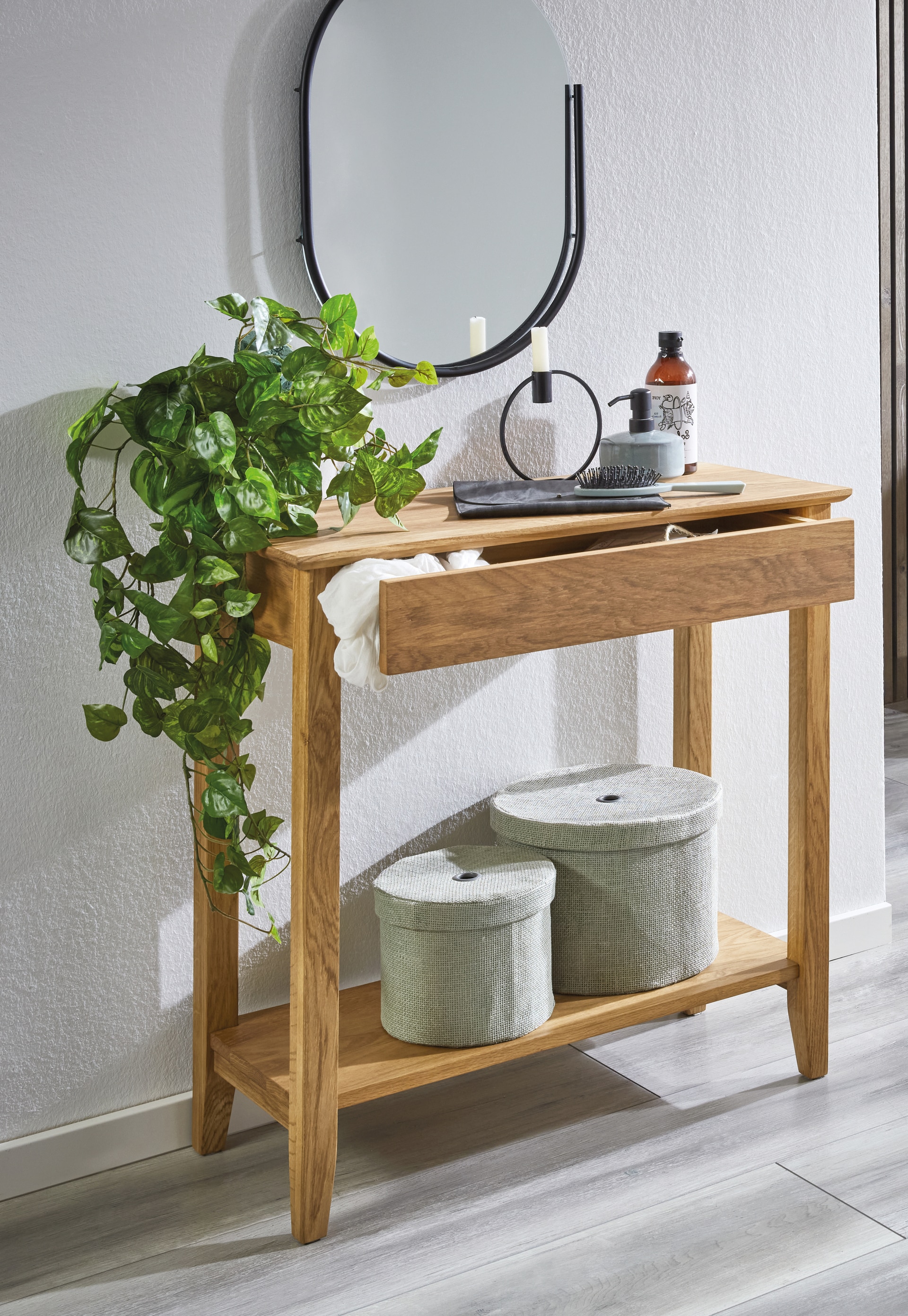 Konsole 75 cm Eiche massiv