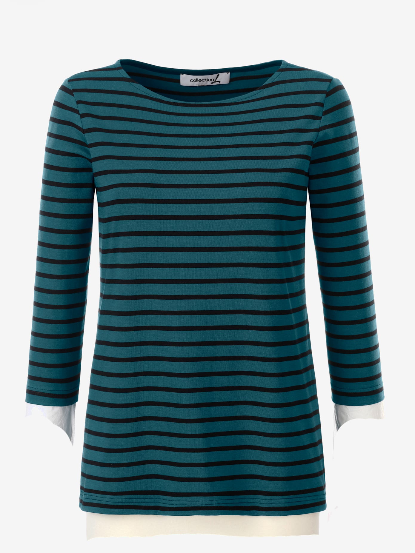 T-shirt rayé col bateau manches longues