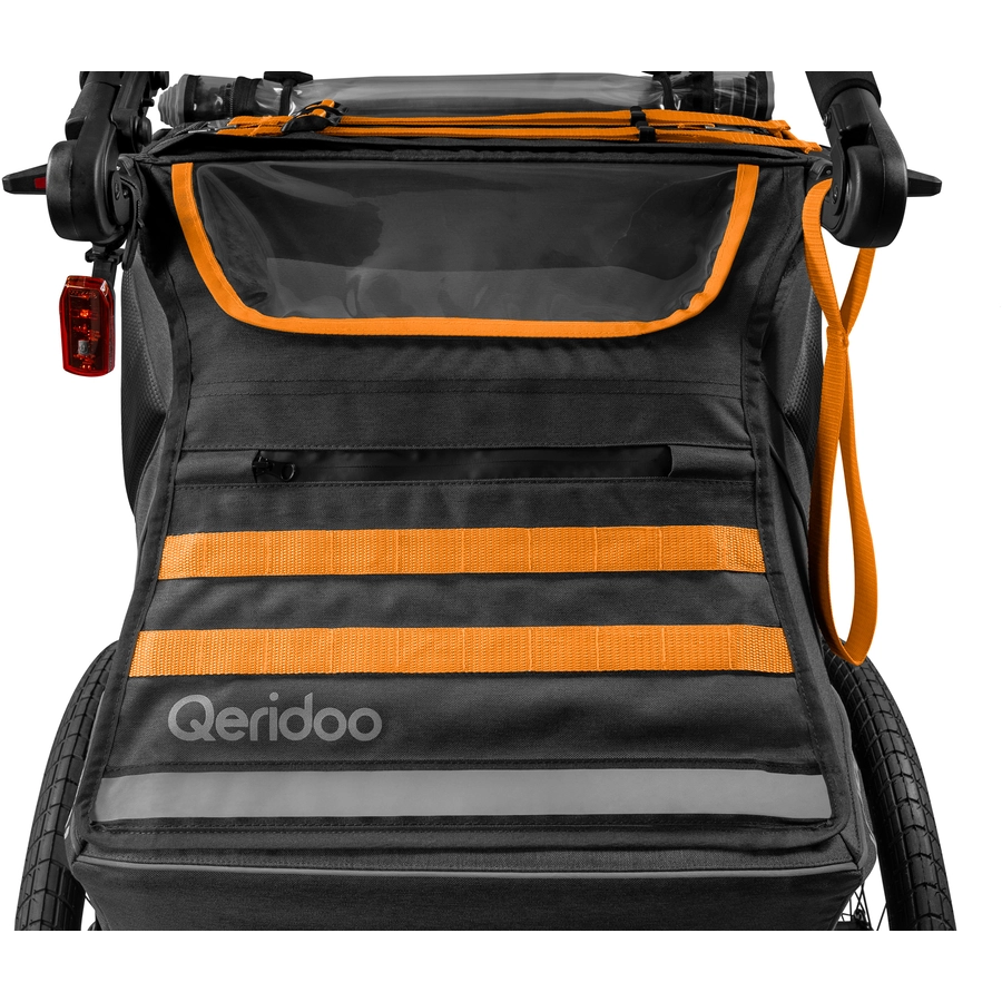 Qeridoo® Kinderfahrradanhänger Kidgoo 2 FIDLOCK Edition orange