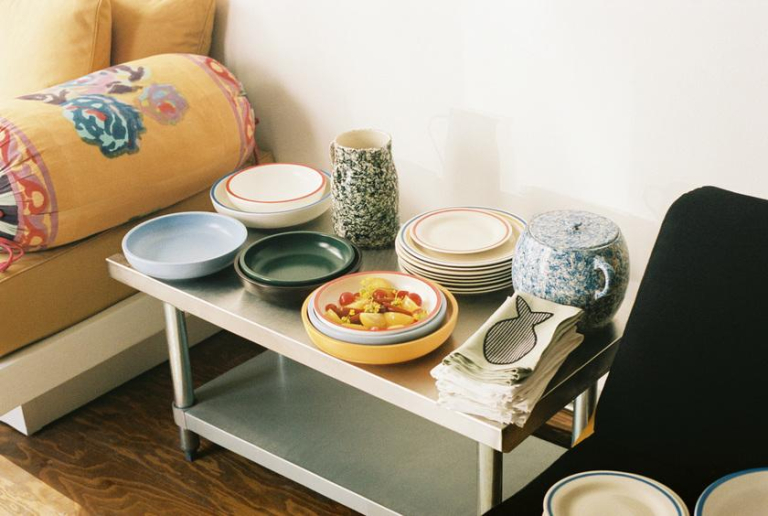 Hay Sombremesa dinerbord Ø24,5 set van 2 Blue/Yellow