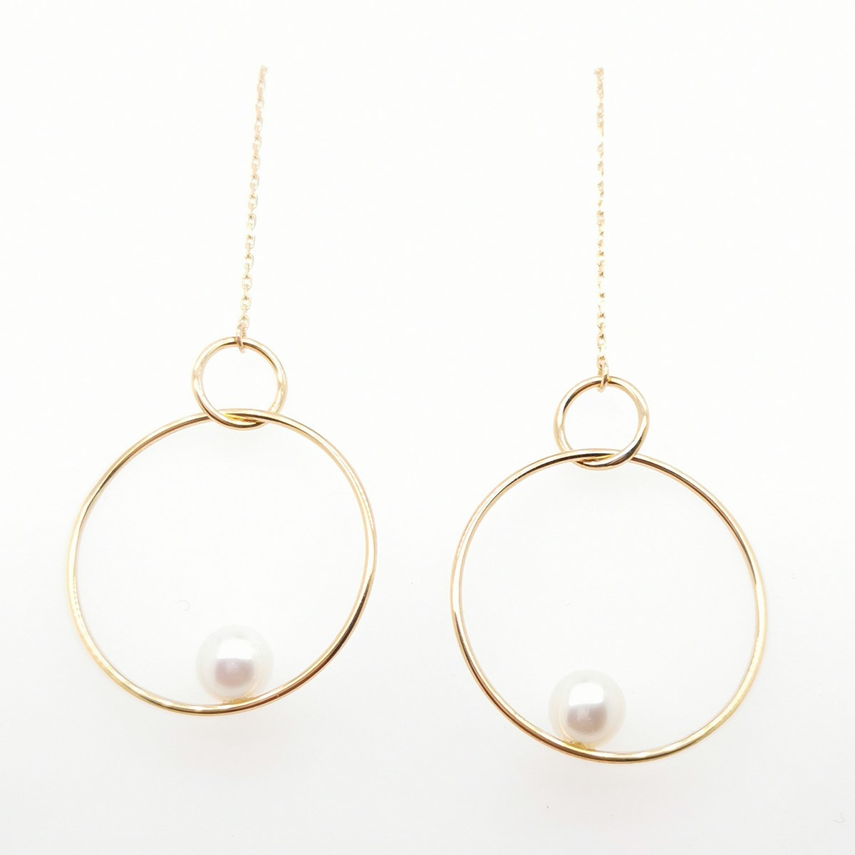 Boucles d'oreilles Brillaxis fil perle et cercle