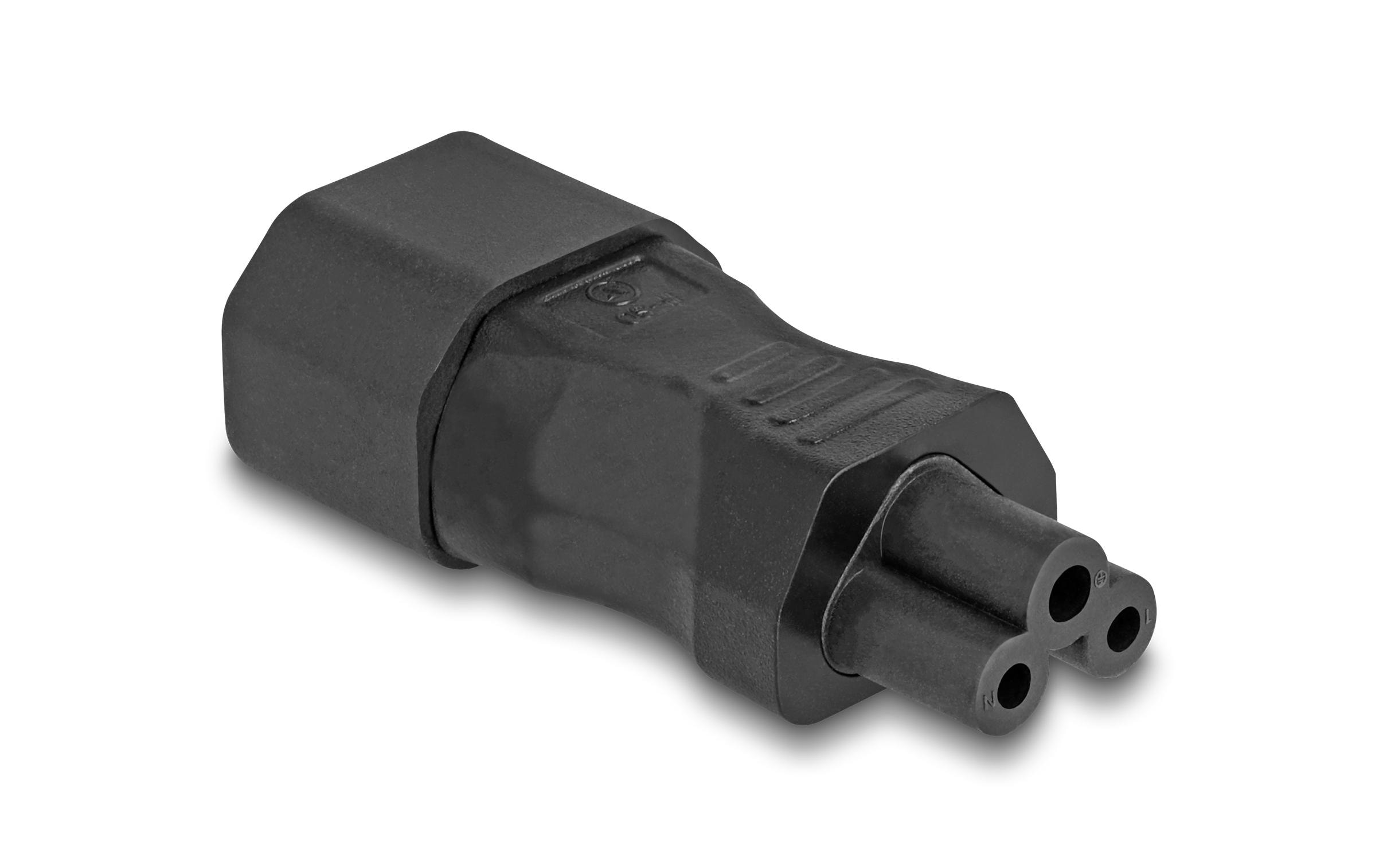Adapterstecker IEC60320 C14 - C5, geradeDelock Netzadapter IEC 60320 - C14 auf C5, Stecker / Buchse, 2.5 A, gerade