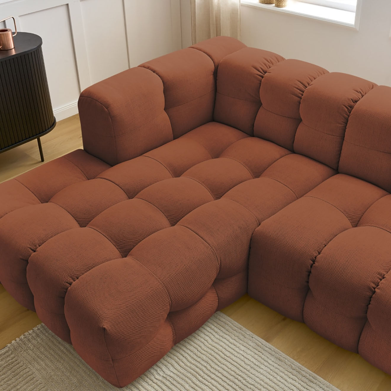 Bobochic Canapé d'angle gauche cloud orange - 288x184x75 cm