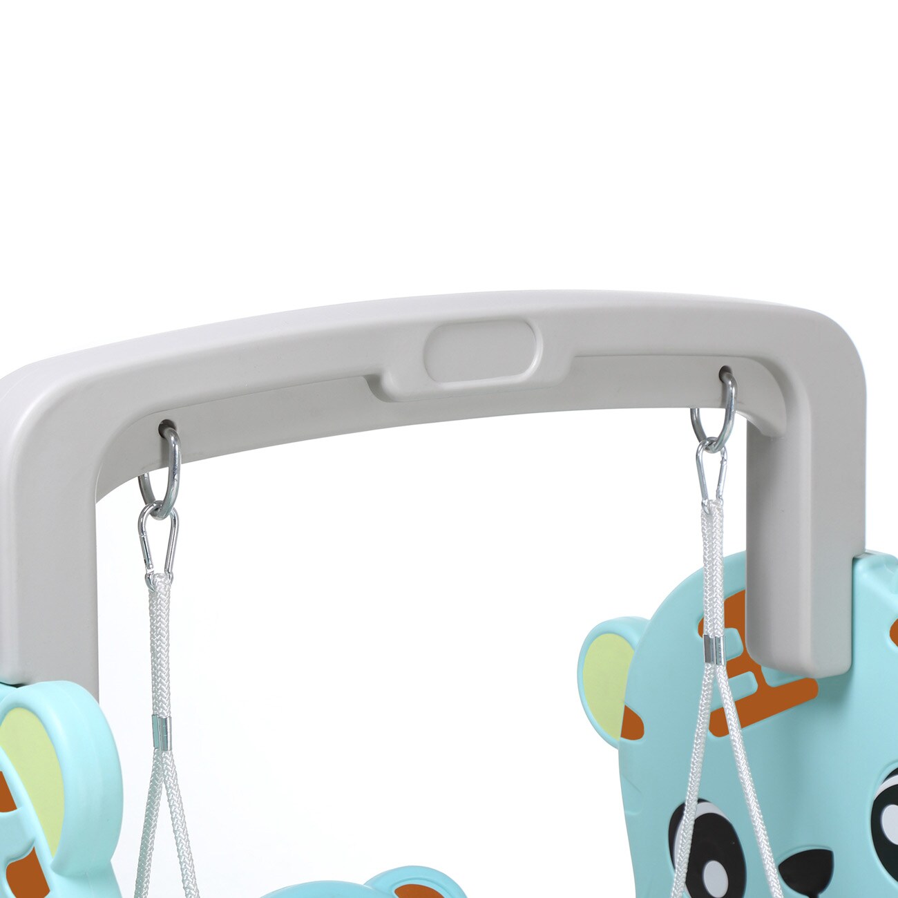 Baby Vivo Spielplatzschaukel / Spielgerüst mit Rutsche für Indoor Outdoor in Türkis / Grau