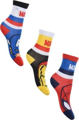 Marvel Avengers Classic Sokker 3-pack, Navy/Red/Blue