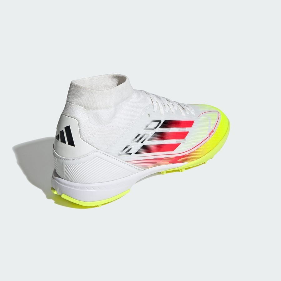 adidas F50 League Mid Turf Pure Victory - Blanc/Noir/Jaune