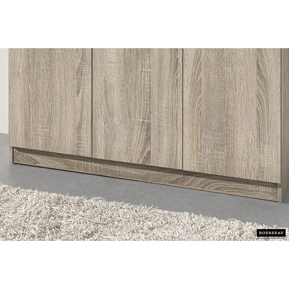 Opbergkast Ray 120cm met 3 deuren en 4 legplanken - sonoma eik