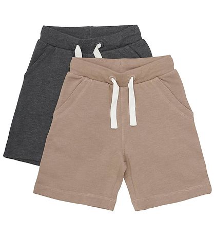 Minymo Sweatshorts - 2er-Pack - Fossil