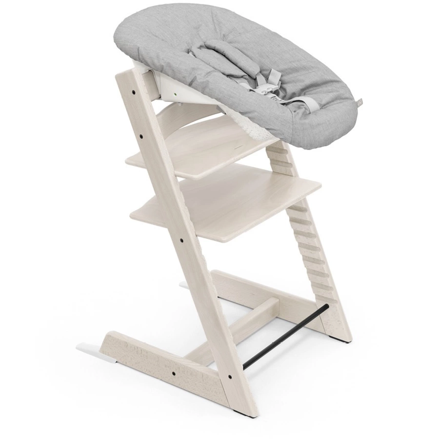 STOKKE® Tripp Trapp® Hochstuhl Buche Whitewash inkl. Newborn Set™ Grey
