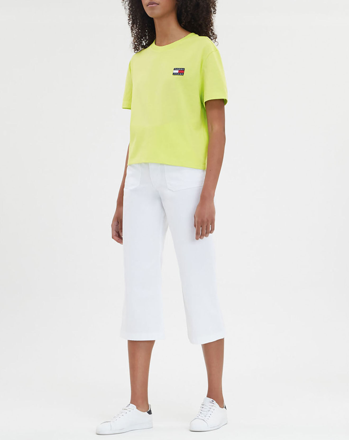 Tommy Jeans T-Shirt badge vert anis