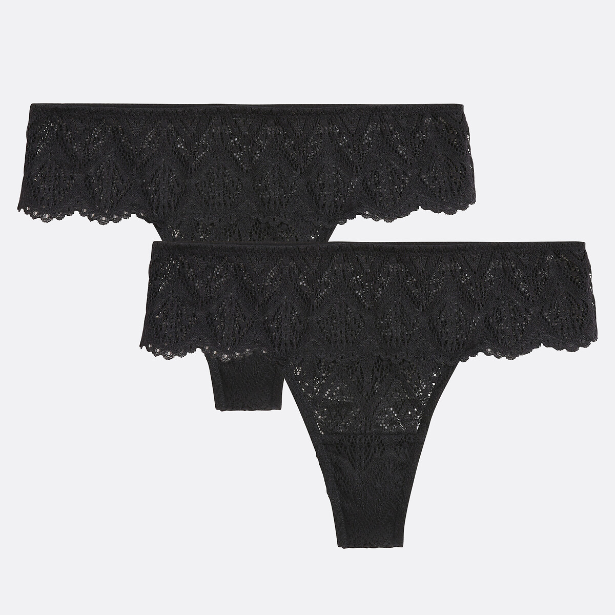 COLEÇÃO LA REDOUTE<br>Conjunto de 2 tangas inteiramente em renda, Lison