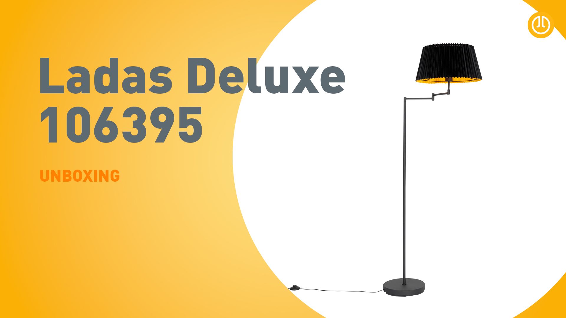 Vloerlamp zwart met zwart plisse kap en verstelbare arm - Ladas Deluxe
