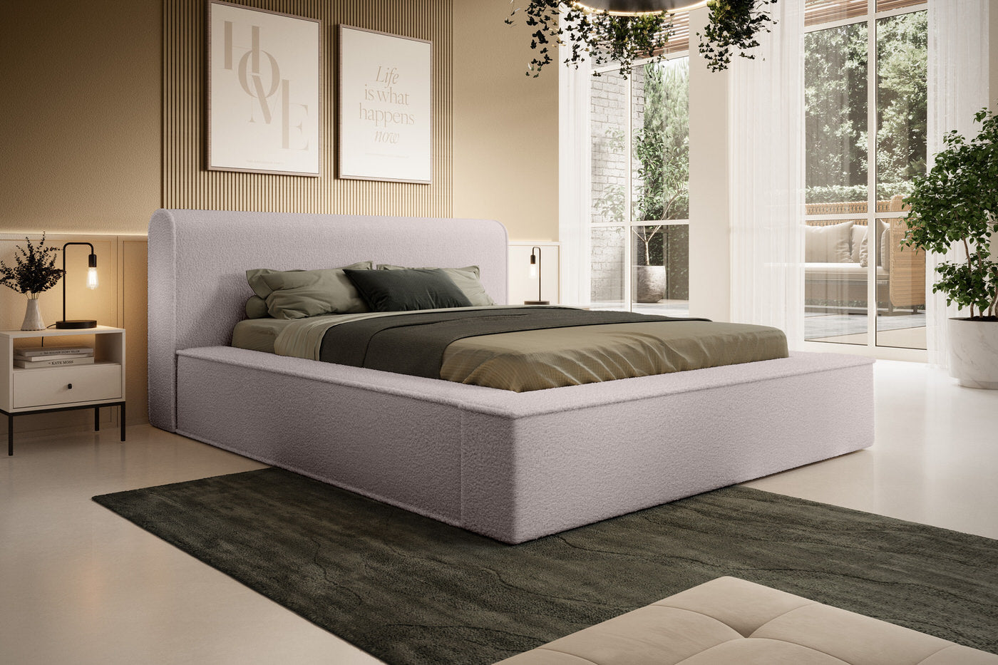 Trae Mobler Fatima 140 x 200 cm Gestoffeerd Bed Taupe