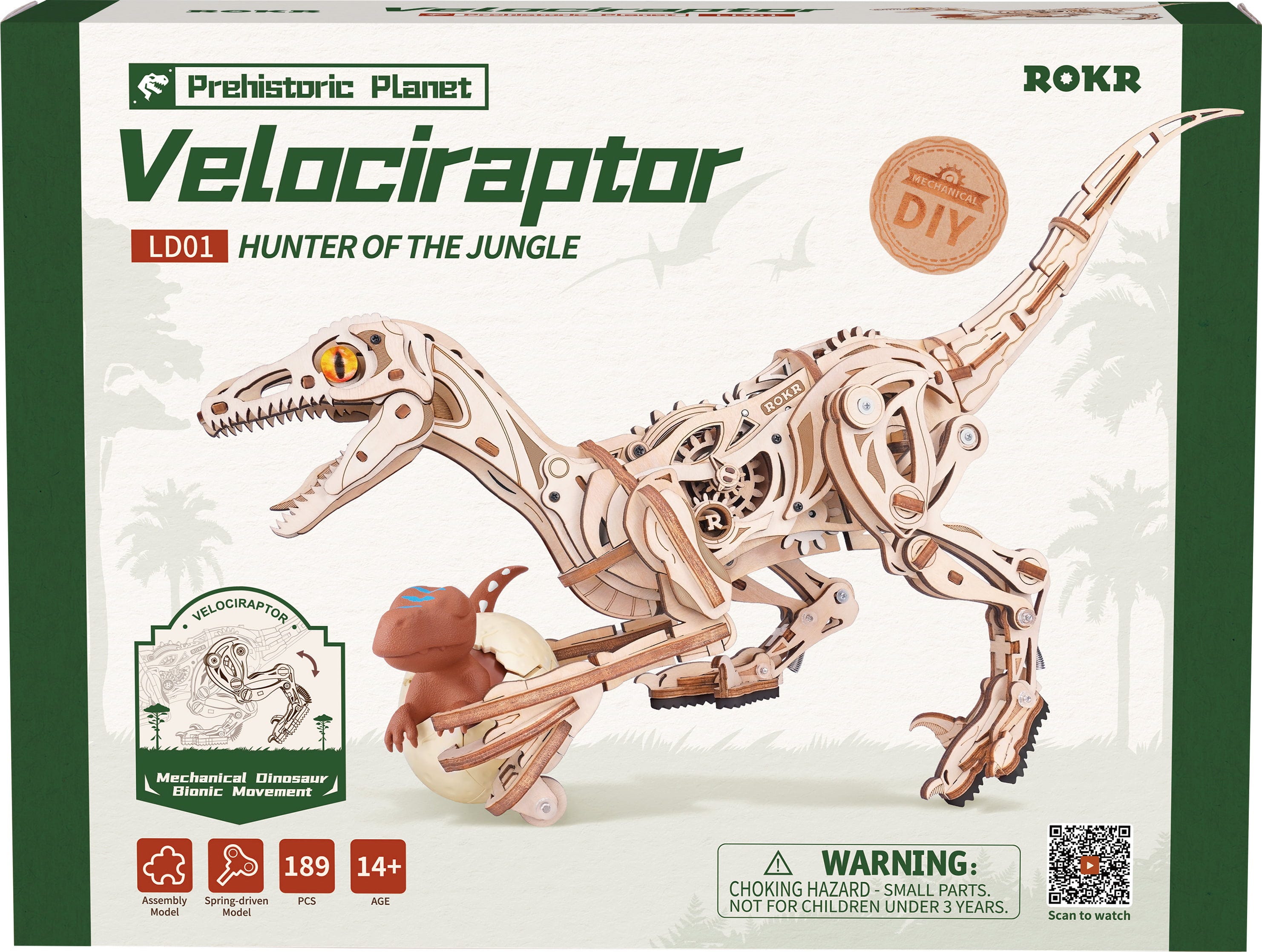 ROKR  Velociraptor    3D Holzpuzzle: Wenn Mechanik zum Raubtier wird