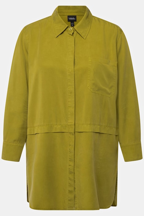 Hemdbluse, Lyocell, Quernaht, Hemdkragen, Langarm