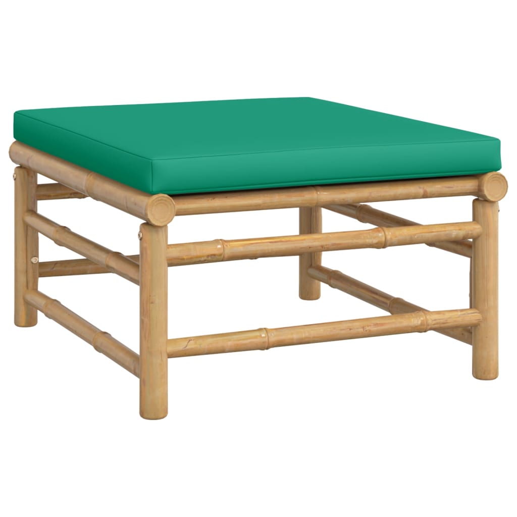 Salon de jardin meuble d'extérieur ensemble de mobilier 3 pièces avec coussins vert bambou