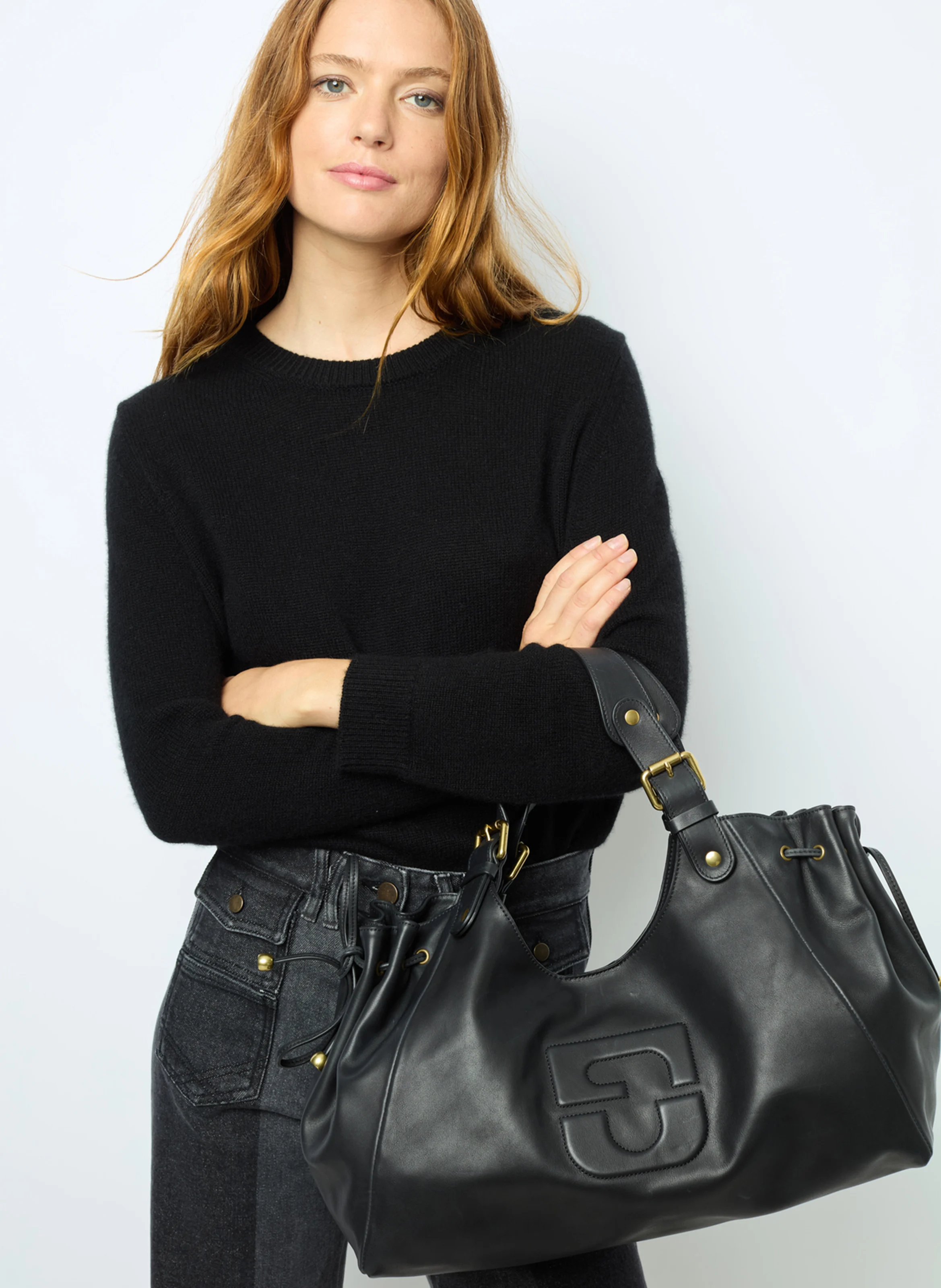JOVITA - Pull col rond en cachemire | Noir