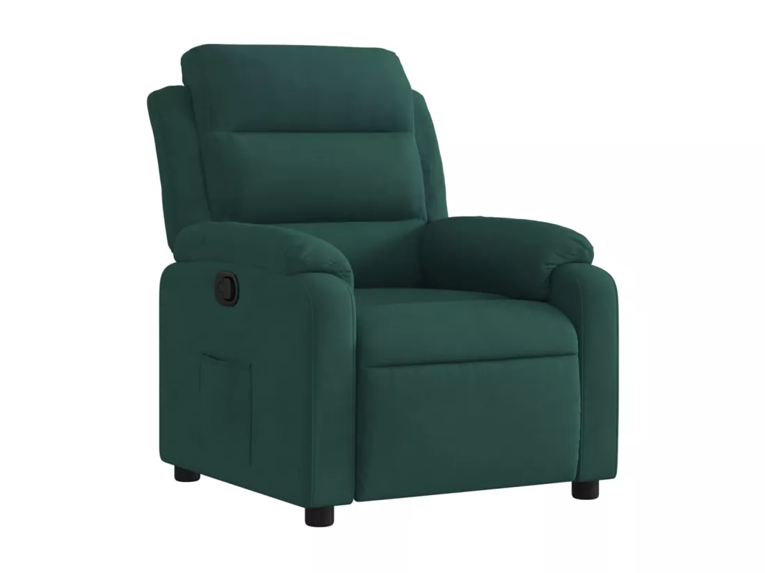 Fauteuil inclinable vert foncé velours