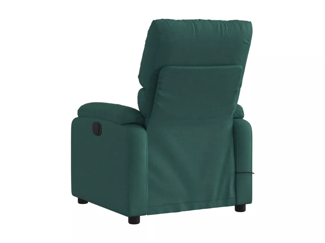 Fauteuil massant inclinable électrique Vert foncé Tissu