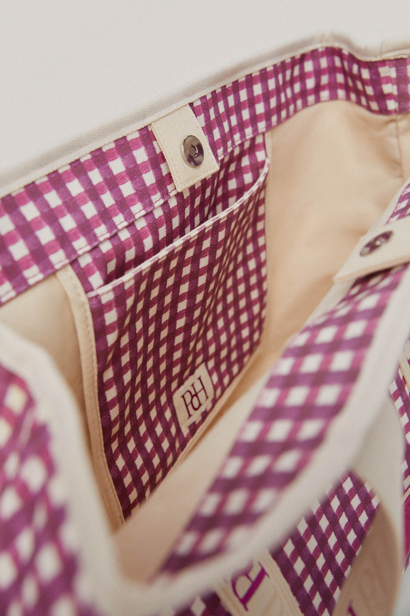 Sacola de compras com alças e estampa do logotipo - Rosa