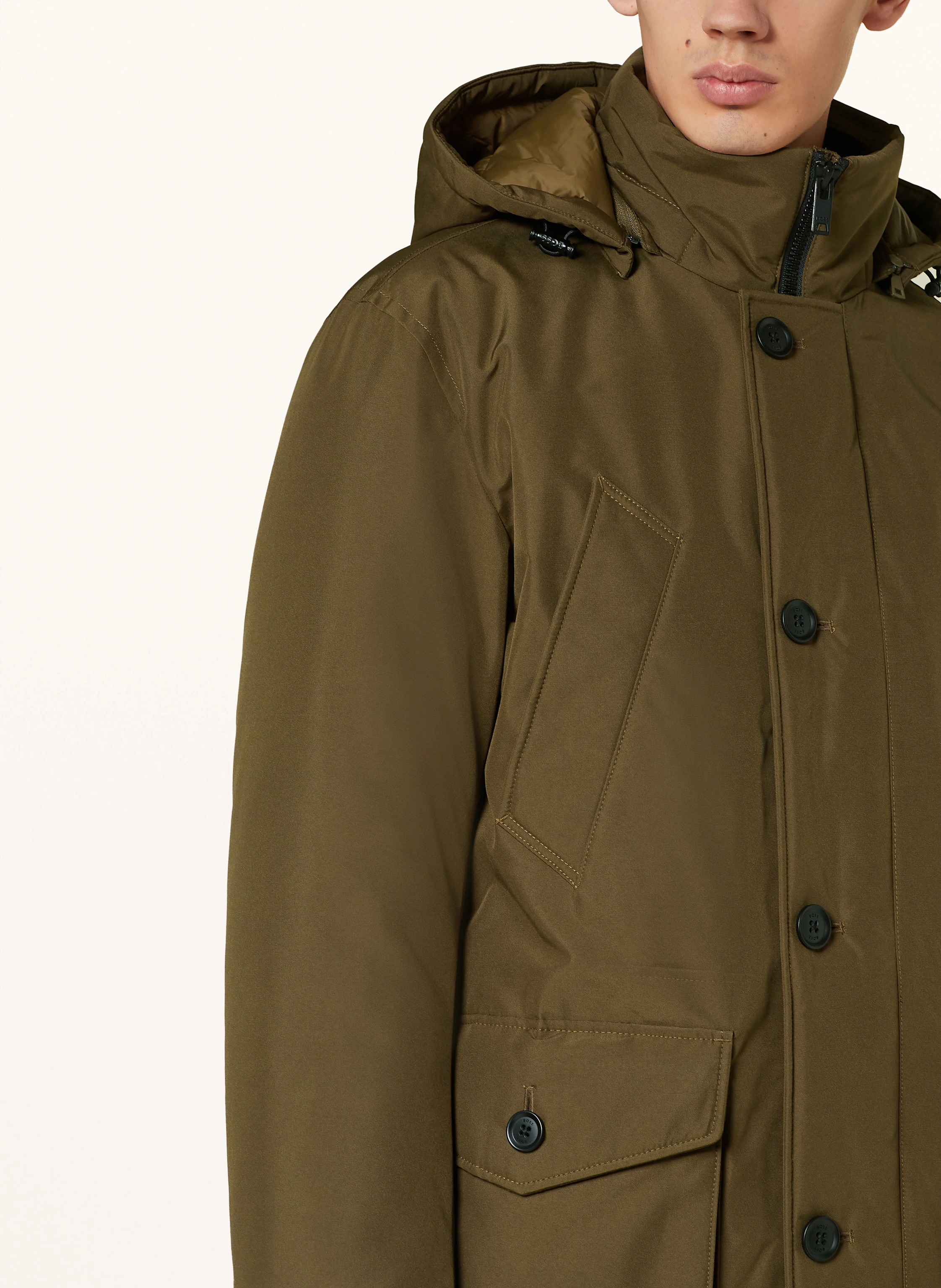 BOSS Parka OSIASS mit abnehmbarer Kapuze