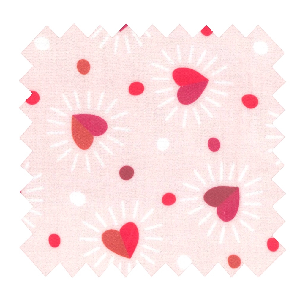 Coupon Tissu Enduit De 35Cm Ex2306 Coeurs Scintillants Rouges