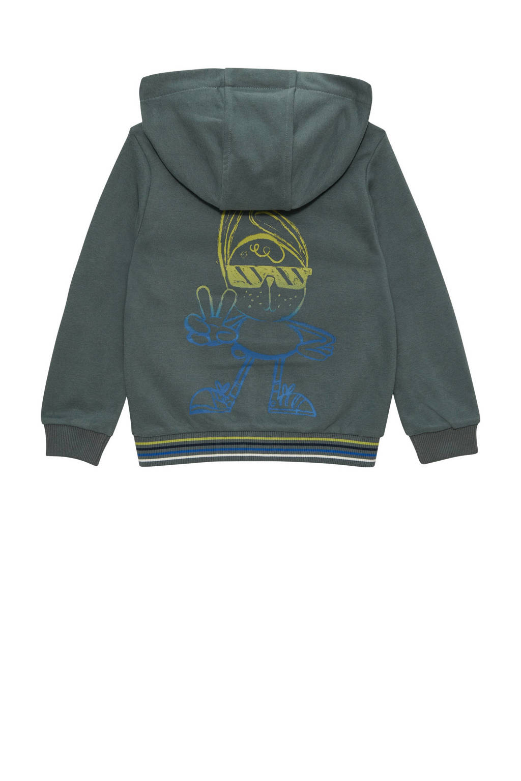 s.Oliver sweatvest met printopdruk donkergrijs