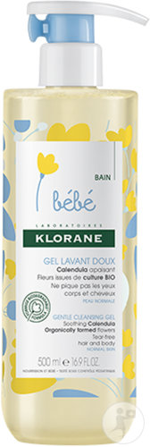 Klorane Bébé Calendula Bio Gel Lavant Doux Corps & Cheveux 500ml
