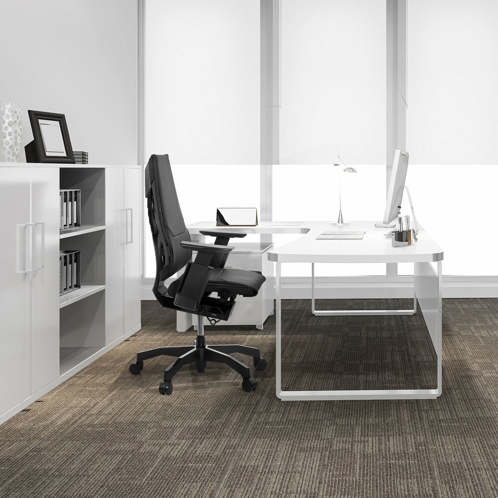 High End Bürostuhl GENIDIA BLACK Leder mit Armlehnen hjh OFFICE