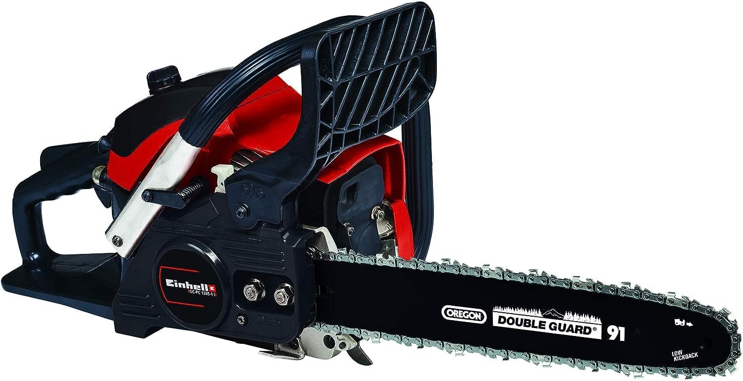 Einhell Benzin-Kettensäge GC-PC 1335/1 I (OREGON-Qualitätsschwert und –kette, Auto-Choke und Primer, digitale Zündung, Antivibration, Rückschlagschutz mit Sofort-Kettenbremse)