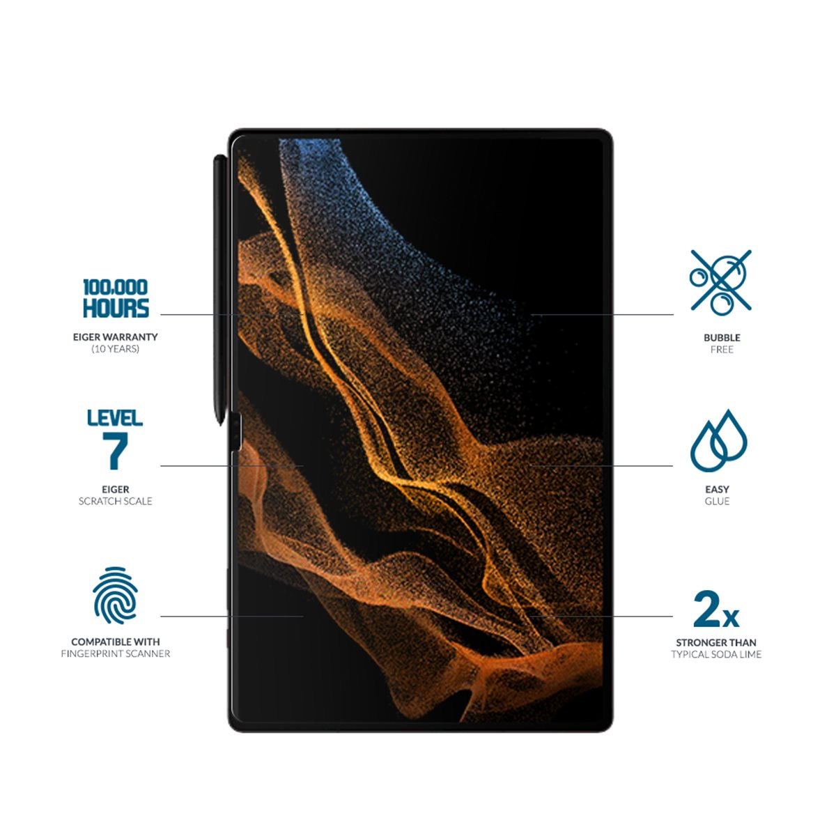 Samsung Galaxy Tab S9 Ultra / Tab S8 Ultra 2.5D Panzer Glas Displayschutz Case Friendly (EGSP00828)