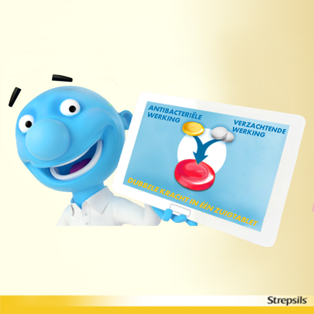 Strepsils Zuigtabletten Aardbei Suikervrij24 tabletten