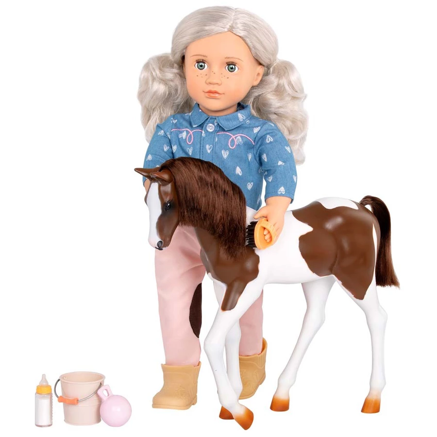 Our Generation Puppe Yanira 46cm mit Fohlen 1