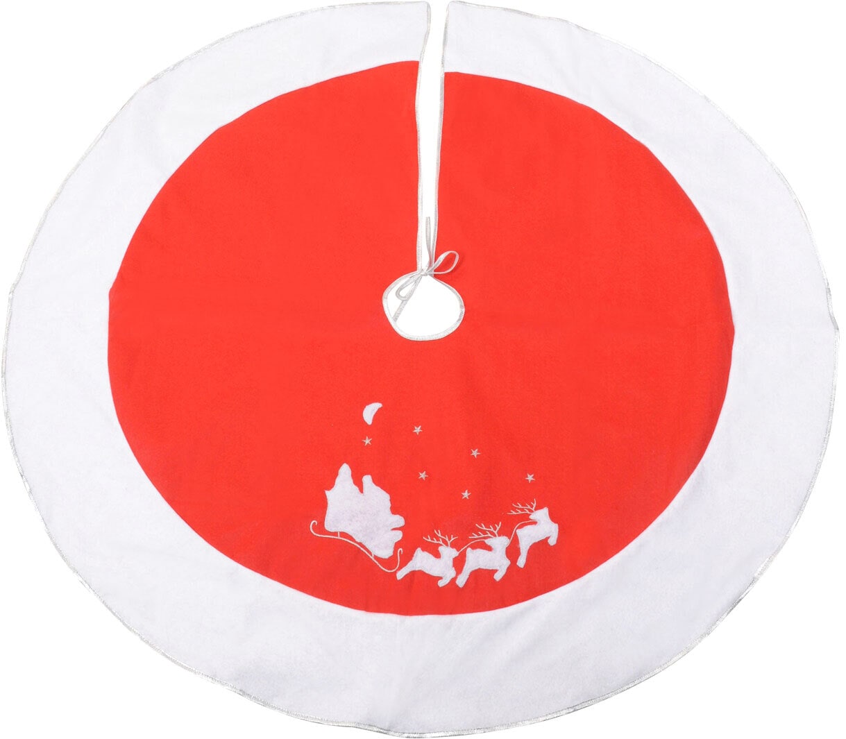 Weihnachtsbaumunterlage rot weiß 120cm Textil