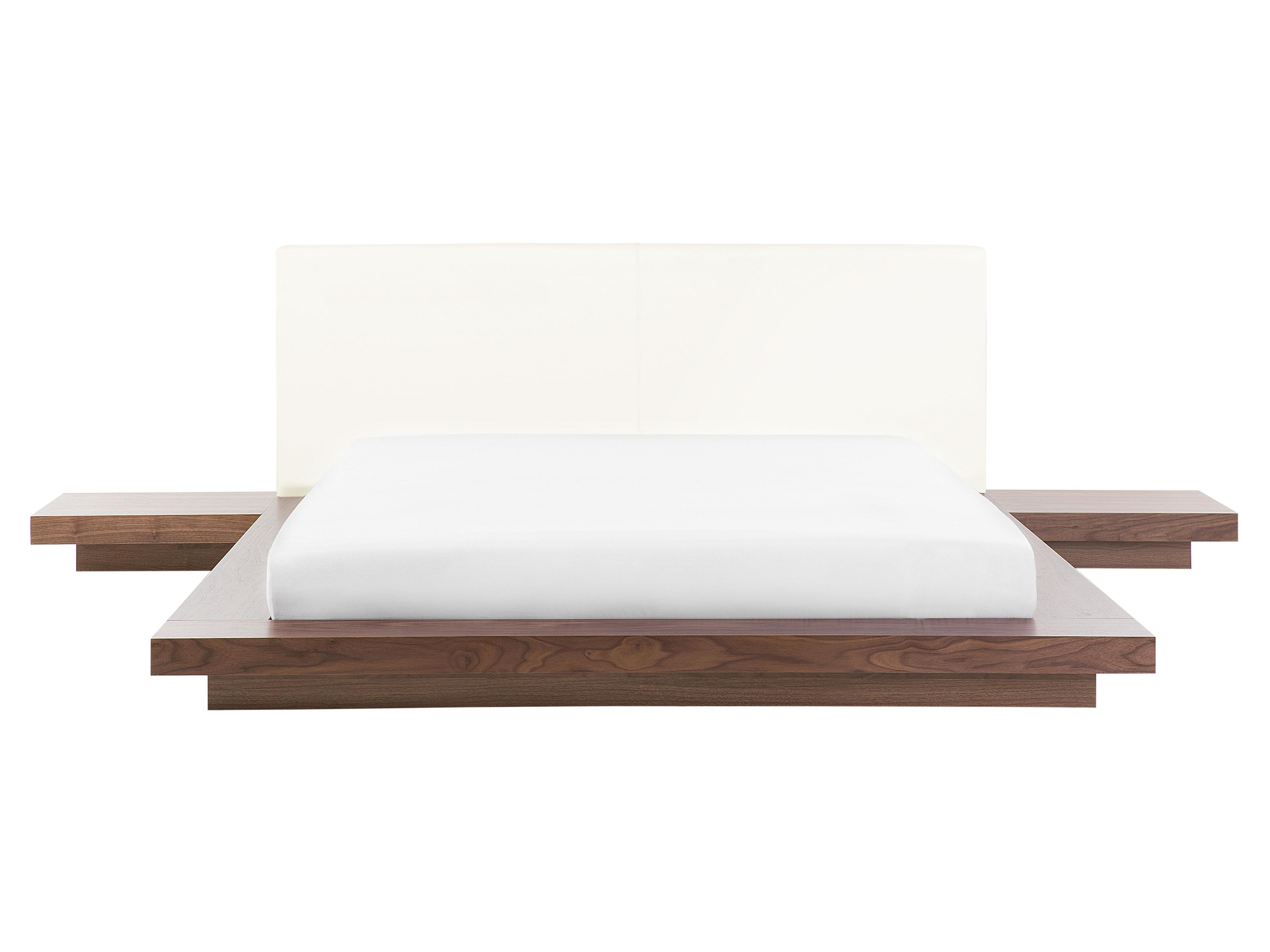 Waterbed Kunstleer ZEN 160 x 200 cm Bruin essenhout